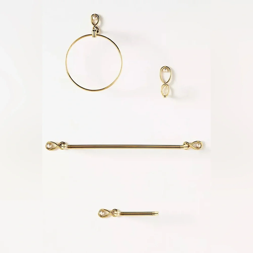 New Anthropologie Home Decor Tiffani Pearl Bathroom Bath Towel Hook Ring